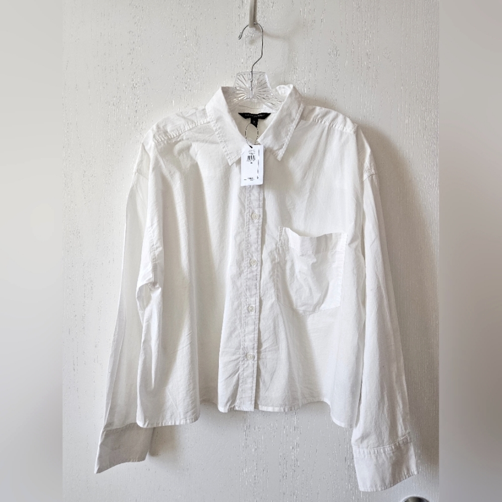NWT Banana Republic Factory 100% Cotton Cropped Button-down size XL